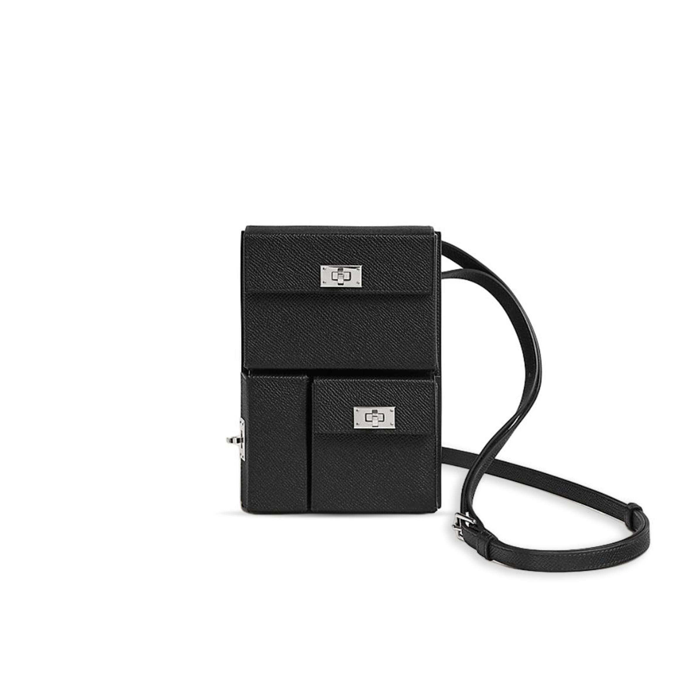 H**mes MASTER KELLY MULTIPOCKET TO GO POUCH IN BLACK EPSOM CALFSKIN H085433CK89 (17.5*12*5cm)